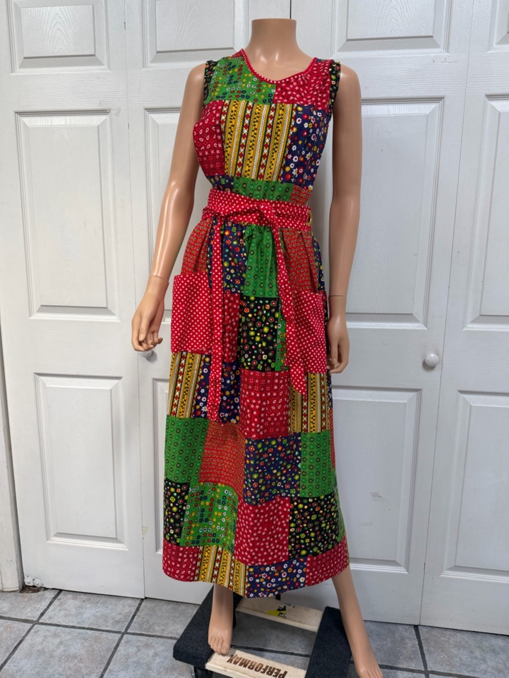 Patchwork Apron Wrap Pinafore Dress Design House Japan